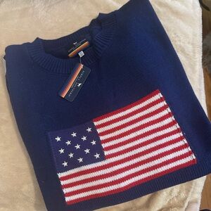 NWT Simply Southern Navy Sweater with American Flag